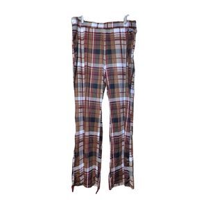 Shein Womens Brown Plaid Pull On Stretch Leggings/Pants Plus Size US22 New